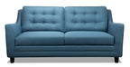 Novalee 75.5" Linen-Look Sofa with Flared Arms and Button Tufting - Blue | Sofa Novalee de 75,5 po en tissu d’apparence lin avec accoudoirs évasés et capitonnage à boutons - bleu