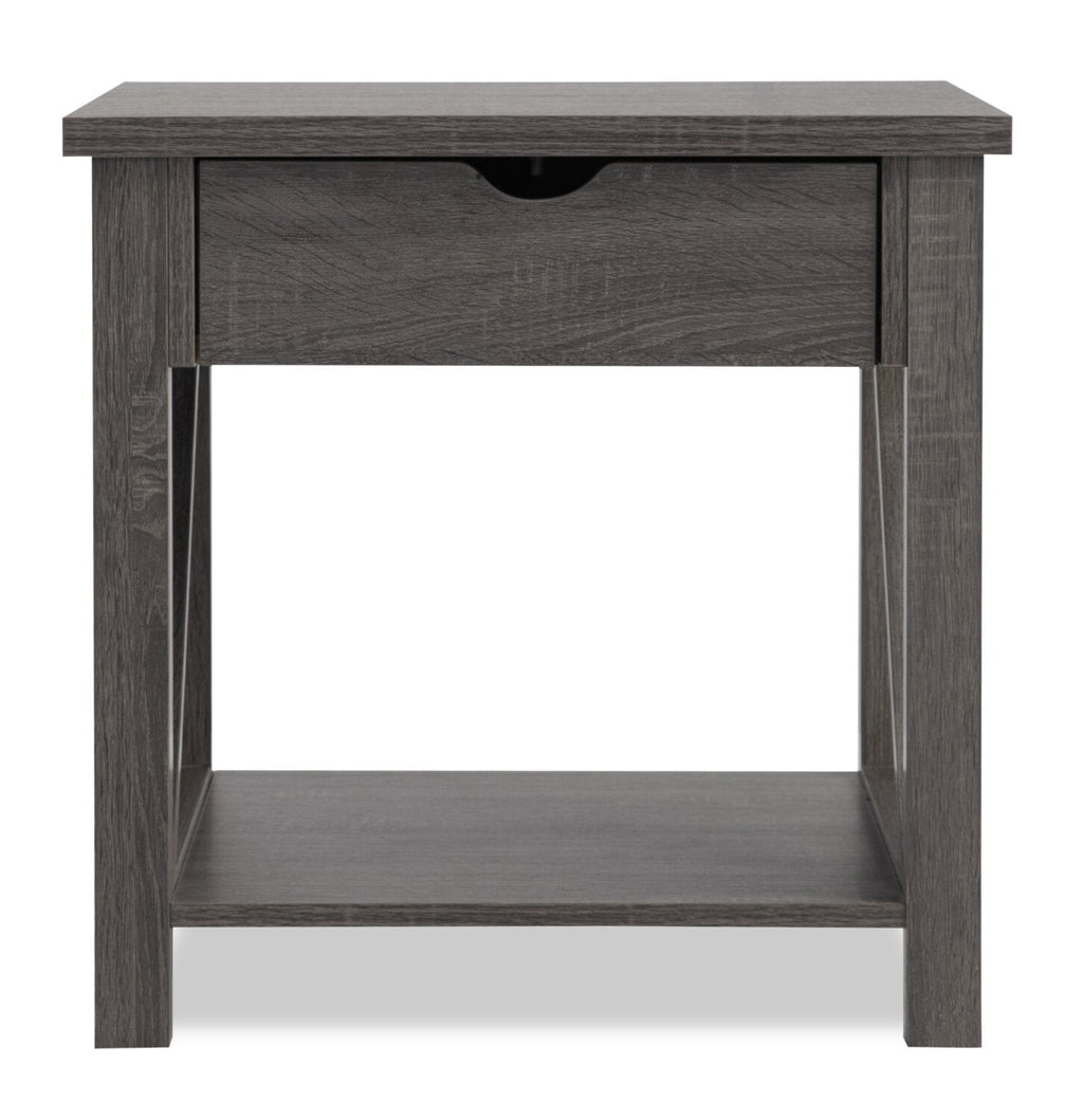 Jake 47.25" Rustic 2-Pack Coffee + End Table with Storage and Shelf - Distressed Grey |2 tables à café rustiques Jake de 47,25 po avec rangement et tablette - gris vieilli