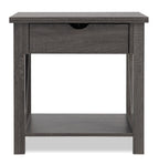 Jake 47.25" Rustic 2-Pack Coffee + End Table with Storage and Shelf - Distressed Grey |2 tables à café rustiques Jake de 47,25 po avec rangement et tablette - gris vieilli