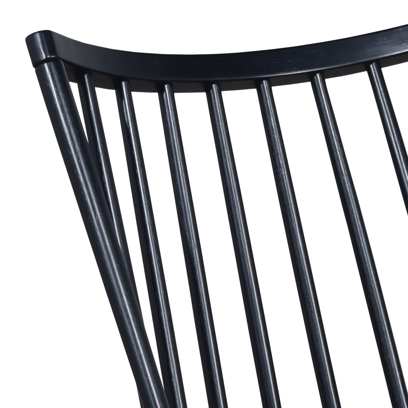 Astro Dining Chair with Curved Spindle-Back - Black | Chaise de salle à manger Astro avec dossier à barreaux en forme de fuseau courbé - noire