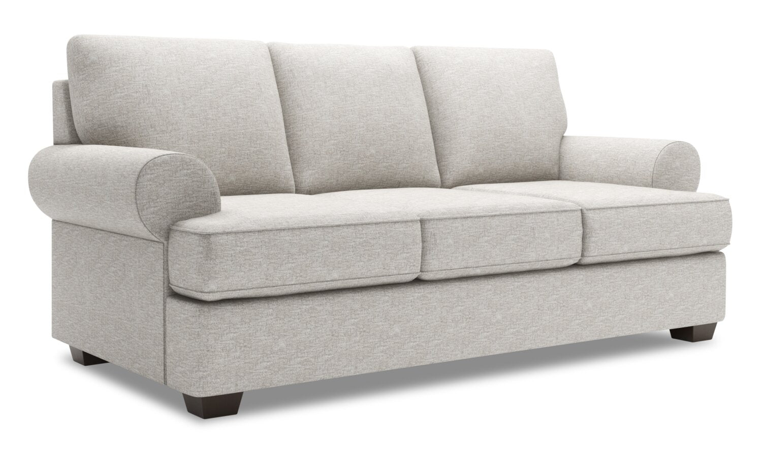 Made in Canada Customizable Sofa Lab Roll 86" Chenille Fabric Sofa with Rolled Arms - Luxury Silver | Sofa Roll de Sofa Lab de 86 po fabriqué au Canada en tissu de chenille avec accoudoirs enroulés - argenté Luxury Silver | RO102793