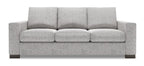 Made in Canada Customizable Sofa Lab Track 85" Linen-Look Fabric Sofa with Track Arms - Luna Domino Grey | Sofa Track de Sofa Lab de 85 po fabriqué au Canada en tissu d’apparence lin avec accoudoirs rectilignes - gris Luna Domino | TR102191