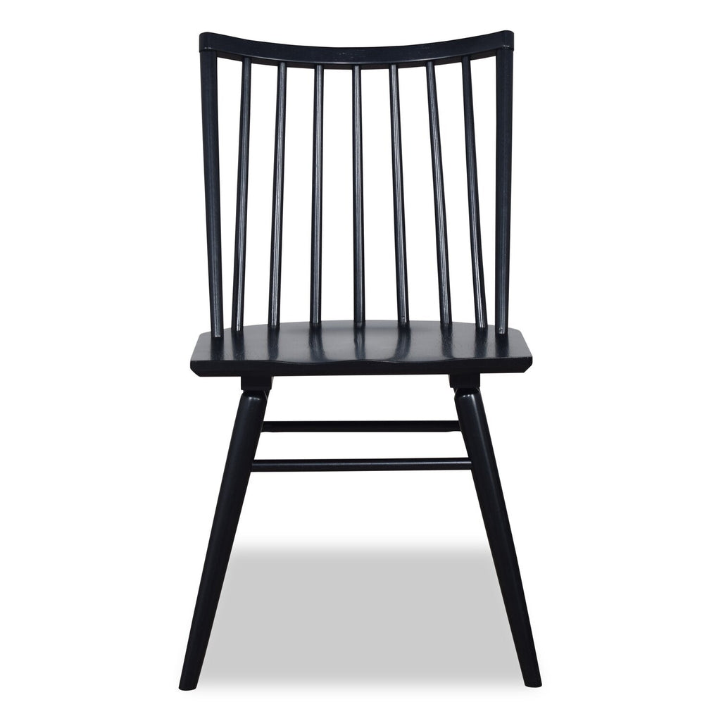 Astro Dining Chair with Curved Spindle-Back - Black | Chaise de salle à manger Astro avec dossier à barreaux en forme de fuseau courbé - noire