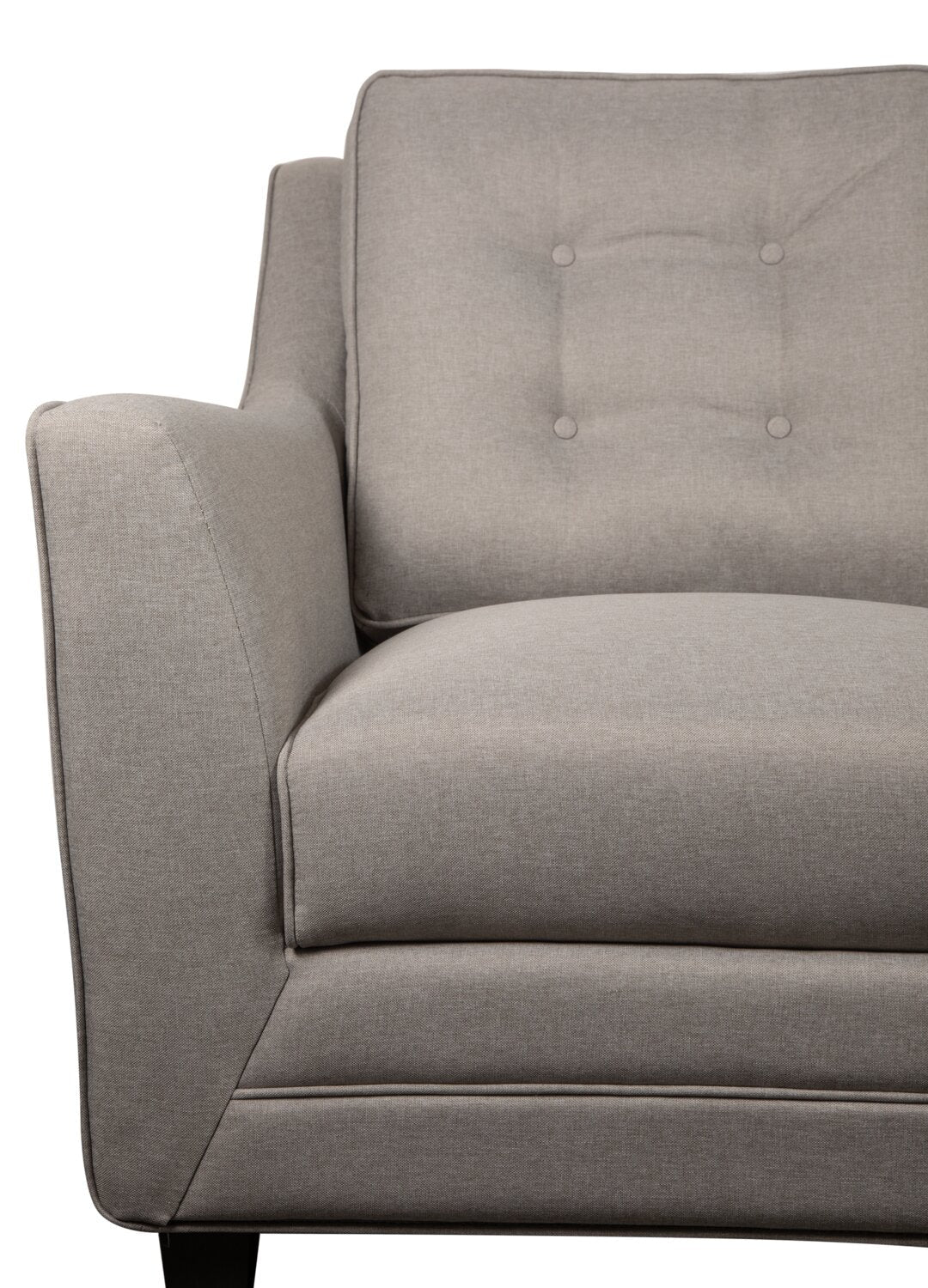 Novalee 75.5" Linen-Look Sofa with Flared Arms and Button Tufting - Taupe | Sofa Novalee de 75,5 po en tissu d’apparence lin avec accoudoirs évasés et capitonnage à boutons - taupe