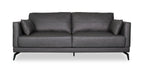 Melrose 84.5" Top-Grain Genuine Leather Sofa with Metal Legs - Grey | Sofa Melrose de 84,5 po en cuir véritable de qualité supérieure avec pattes en métal - gris