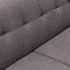 Kort & Co. Freeman 80” Linen-Look Fabric Condo Size Sofa with Wood Legs - Charcoal Grey | Sofa Freeman de Kort & Co. de 80 po de format condo en tissu d’apparence lin avec base et pattes en bois - gris anthracite