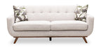 Kort & Co. Freeman 80” Linen-Look Fabric Condo Size Sofa with Wood Legs - Dove White | Sofa Freeman de Kort & Co. de 80 po de format condo en tissu d’apparence lin avec base et pattes en bois - blanc colombe