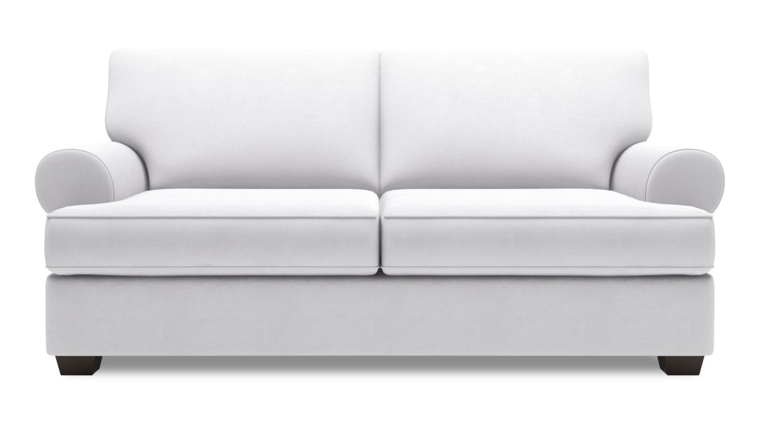 Made in Canada Customizable Sofa Lab Roll 76" Linen-Look Fabric Condo Size Sofa with Rolled Arms - Pax Ice White | Sofa Roll de Sofa Lab de 76 po de format condo fabriqué au Canada en tissu d’apparence lin - blanc Pax Ice | RO093449