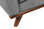 Kort & Co. Kassia 90.6" Linen-Look Fabric Sofa with Wood Base and Legs - Grey | Sofa Kassia de Kort & Co. de 90,6 po en tissu d’apparence lin avec base et pattes en bois - gris