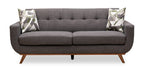 Kort & Co. Freeman 80” Linen-Look Fabric Condo Size Sofa with Wood Legs - Charcoal Grey | Sofa Freeman de Kort & Co. de 80 po de format condo en tissu d’apparence lin avec base et pattes en bois - gris anthracite