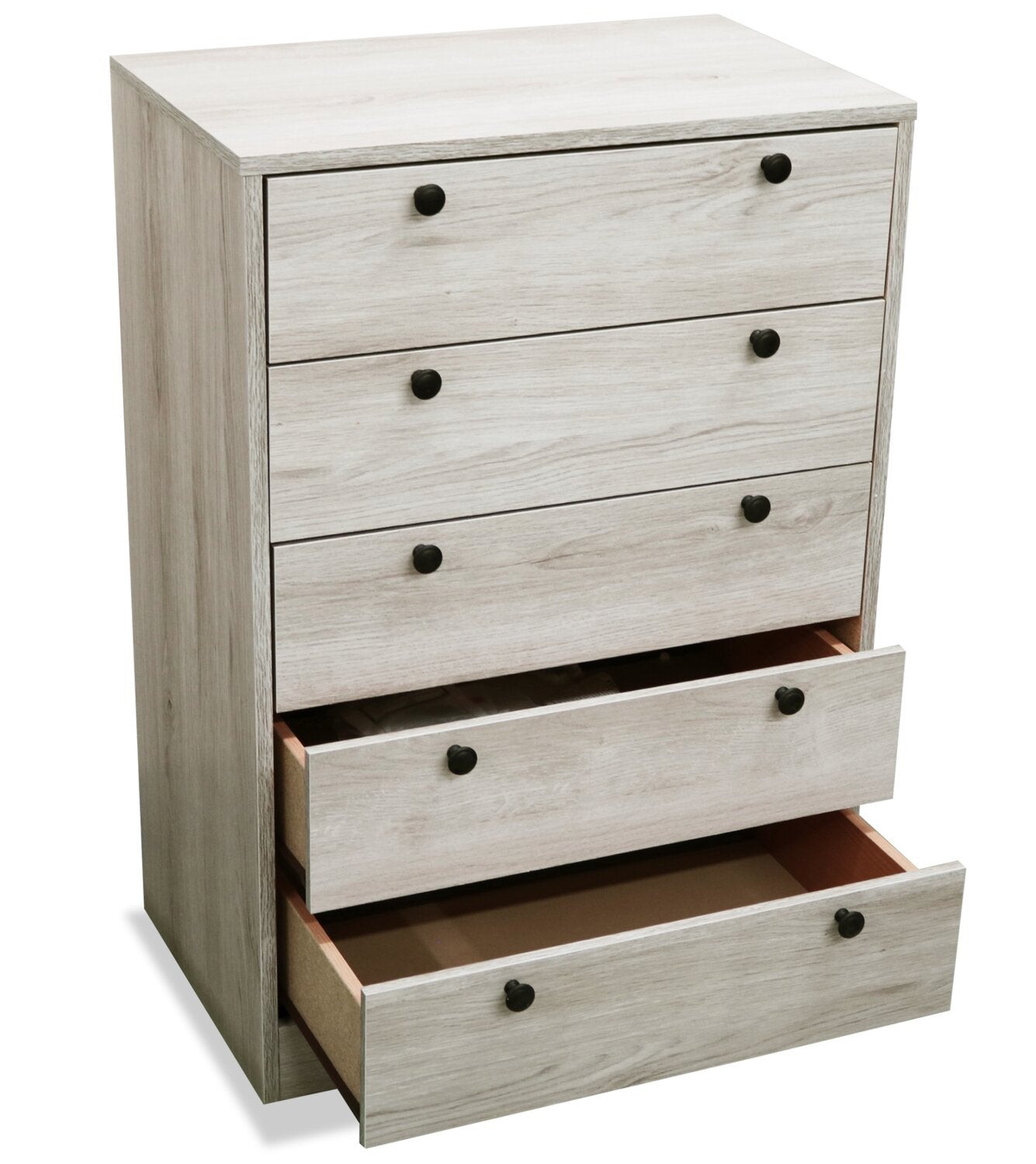 Hart Bedroom Chest of Drawers, 5-Drawer, 24.6"W x 36.2"H, Made in Canada - White | Commode verticale Hart de 24,6 po (L) x 36,2 po (H) à 5 tiroirs pour la chambre à coucher, fabriquée au Canada - blanche