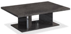 Mara 51.1" Modern Coffee Table - Dark Grey Wood with Lacquer Finish|Table à café moderne Mara de 51,1 po - bois gris foncé avec fini laqué