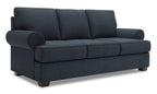 Made in Canada Customizable Sofa Lab Roll 86" Linen-Look Fabric Sofa with Rolled Arms - Luna Sailor Blue | Sofa Roll de Sofa Lab de 86 po fabriqué au Canada en tissu d’apparence lin avec accoudoirs enroulés - bleu Luna Sailor | RO102491
