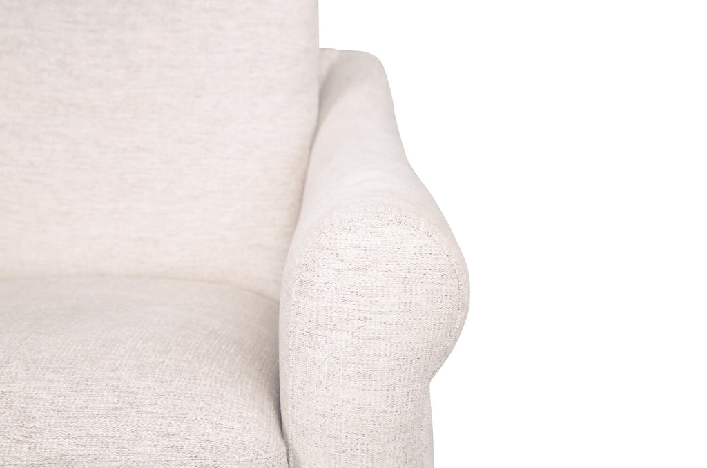 Mallie 84" Chenille Fabric Sofa with Rolled Arms and Wood Legs - Shell White | Sofa Mallie de 84 po en tissu de chenille avec accoudoirs enroulés et pattes en bois - blanc coquillage