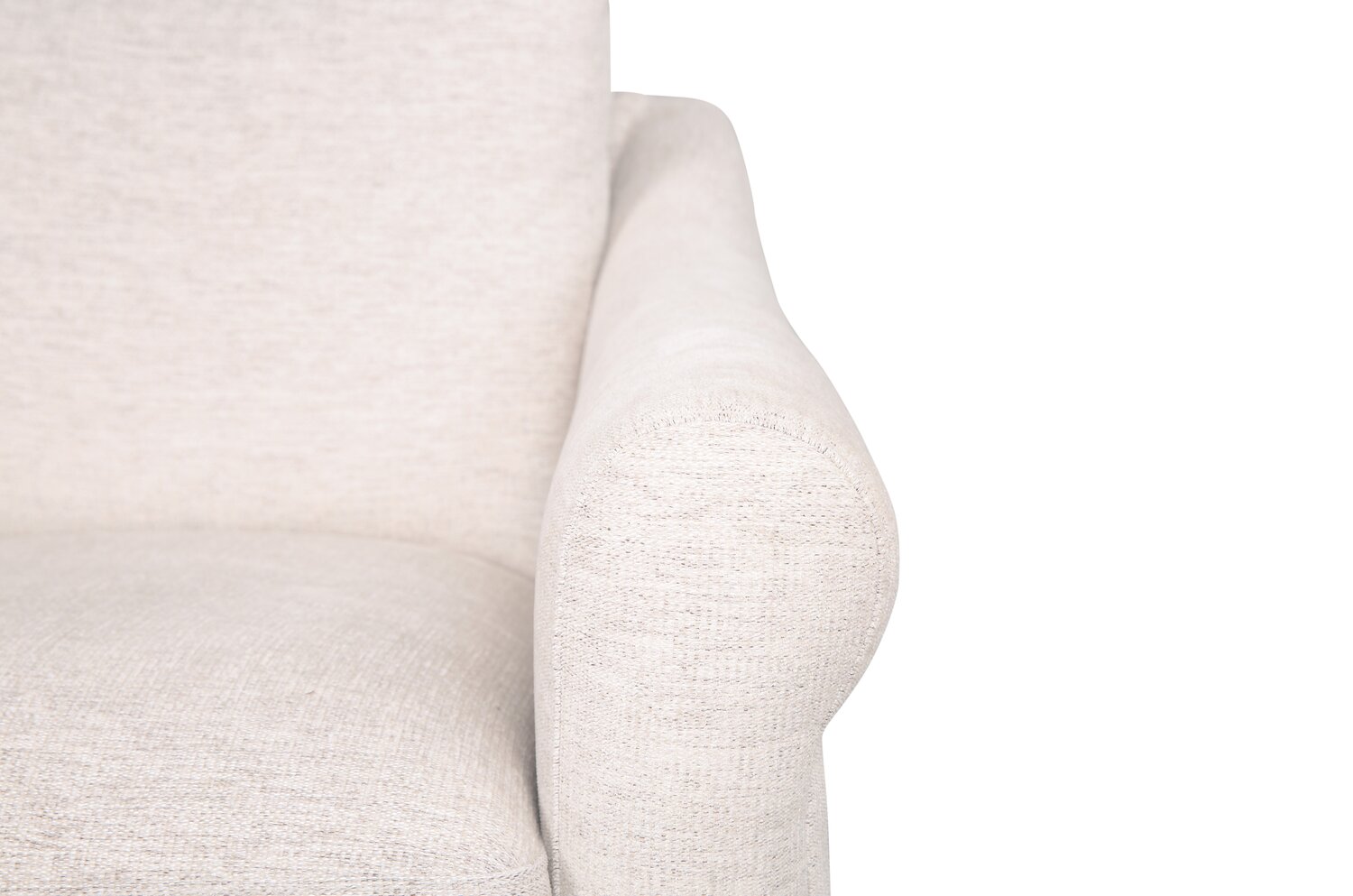 Mallie 84" Chenille Fabric Sofa with Rolled Arms and Wood Legs - Shell White | Sofa Mallie de 84 po en tissu de chenille avec accoudoirs enroulés et pattes en bois - blanc coquillage