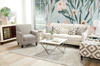 Made in Canada Cindy Crawford Home Kylie 78" Linen-Look Sofa with Wood Legs - Zeus Pearl | Sofa Kylie de Cindy Crawford Home de 78 po fabriqué au Canada en tissu d’apparence lin avec pattes en bois - perle Zeus
