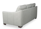 Cindy Crawford Home Royce 84" Genuine Leather Sofa with Removable Cushions and Wood Legs - Dove Grey | Sofa Royce de Cindy Crawford Home de 84 po en cuir véritable avec coussins amovibles et pattes en bois - gris tourterelle