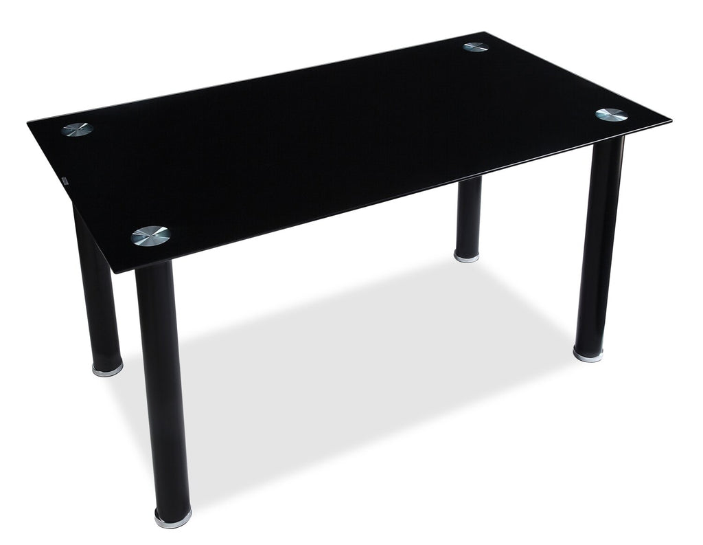 Onyx Dining Table with Glass Top, 55"W - Black | Table de salle à manger Onyx de 55 po (L) avec dessus en verre - noire