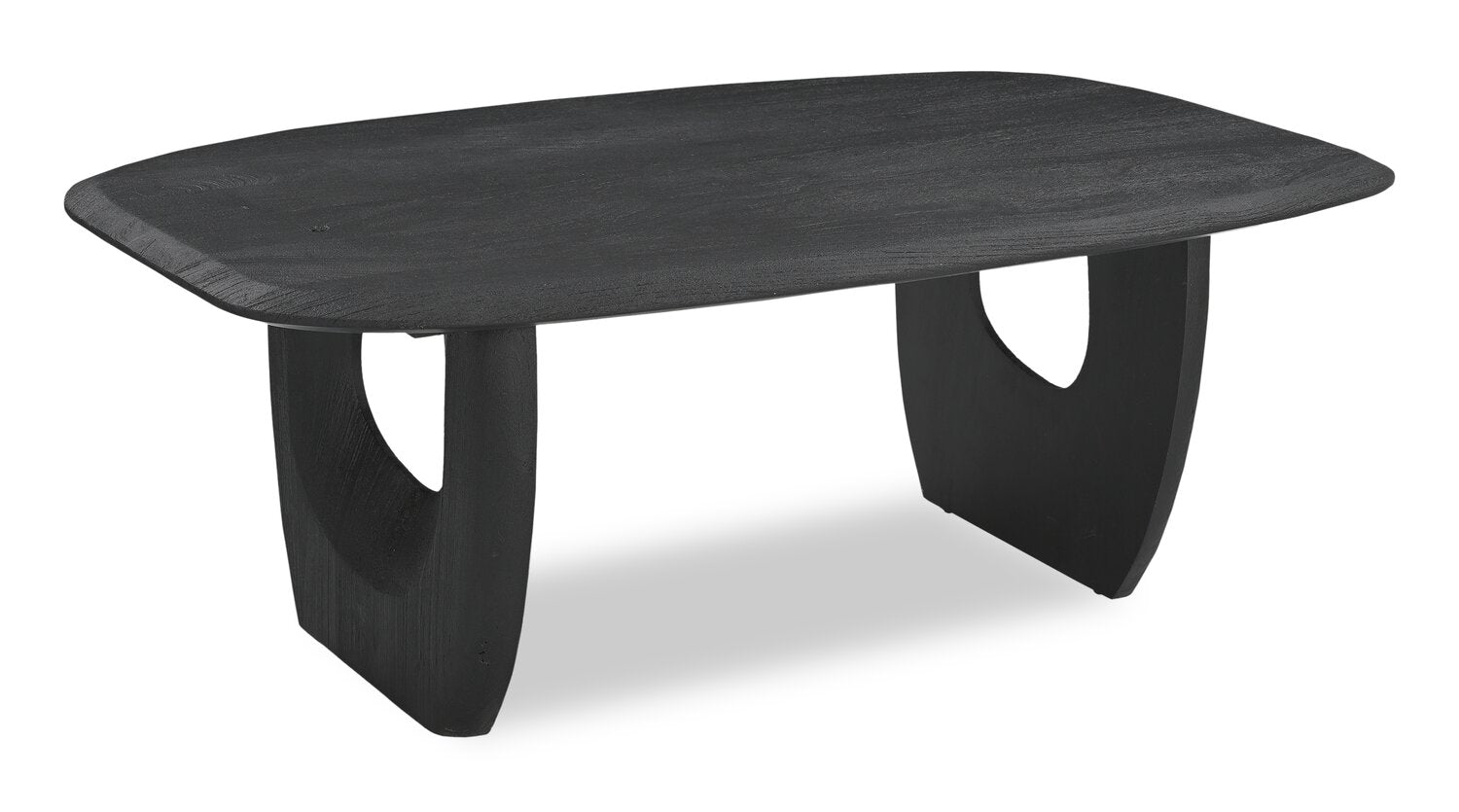 Abbot 48” Modern Solid Wood Coffee Table - Black | Table à café moderne Abbot de 48 po en bois massif - noire