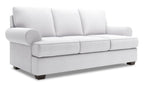 Made in Canada Customizable Sofa Lab Roll 86" Linen-Look Fabric Sofa with Rolled Arms - Pax Ice White | Sofa Roll de Sofa Lab de 86 po fabriqué au Canada en tissu d’apparence lin avec accoudoirs enroulés - blanc Pax Ice | RO103449
