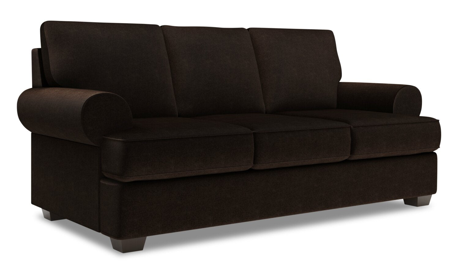 Made in Canada Customizable Sofa Lab Roll 86" Chenille Fabric Sofa with Rolled Arms - Luxury Chocolate Brown | Sofa Roll de Sofa Lab de 86 po fabriqué au Canada en tissu de chenille avec accoudoirs enroulés - brun Luxury Chocolate | RO103293