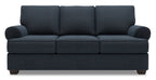 Made in Canada Customizable Sofa Lab Roll 86" Linen-Look Fabric Sofa with Rolled Arms - Luna Sailor Blue | Sofa Roll de Sofa Lab de 86 po fabriqué au Canada en tissu d’apparence lin avec accoudoirs enroulés - bleu Luna Sailor | RO102491