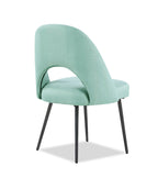 Elijah Dining Chair with Linen-Look Fabric, Metal - Aqua | Chaise de salle à manger Elijah en tissu d’apparence lin et en métal - turquoise