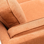 Kort & Co. Kassia 80" Linen-Look Fabric Condo Size Sofa with Wood Base and Legs - Orange | Sofa Kassia de Kort & Co. de 80 po de format condo en tissu d’apparence lin avec base et pattes en bois - orange