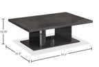Mara 51.1" Modern Coffee Table - Dark Grey Wood with Lacquer Finish|Table à café moderne Mara de 51,1 po - bois gris foncé avec fini laqué