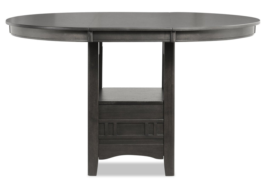 Dena Counter-Height Dining Table with 42-60"W Extension, Round  - Grey | Table de salle à manger ronde Dena de 42 po à 60 po (L) de hauteur comptoir et avec rallonge - grise