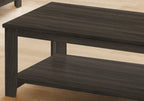 Lincoln 42" Traditional 3-Pack Coffee + 2 End Tables with Shelf - Black Brown |Ensemble 3 tables traditionnelles Lincoln de 42 po (table à café et 2 tables de bout) avec tablette - brun-noir
