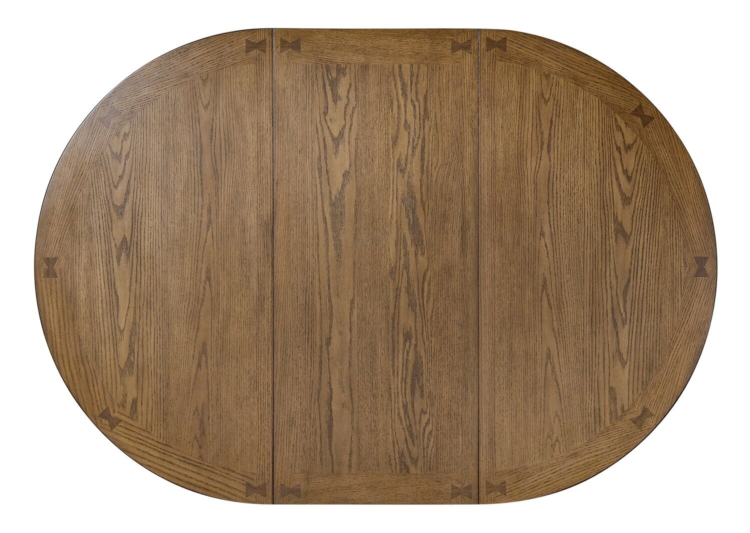 Dena Dining Table with 42-60"W Extension, Round  - Oak Brown | Table de salle à manger ronde Dena de 42 po à 60 po (L) avec rallonge - chêne brun