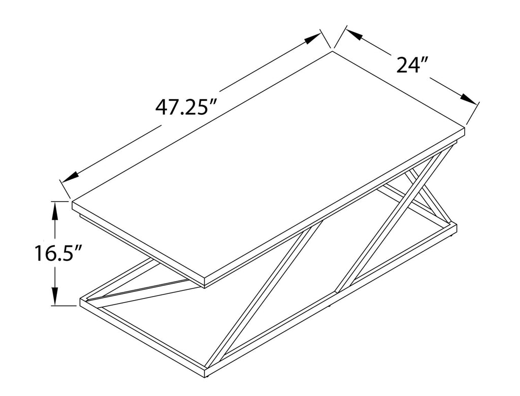 Verona 47.25" Modern Coffee Table - White Marble Look with Black Metal Base|Table à café moderne Verona de 47,25 po - imitation de marbre blanc avec base en métal noir
