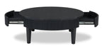 Sanford 42” Contemporary Round Solid Wood Coffee Table with Storage - Black | Table à café ronde contemporaine Sanford de 42 po en bois massif avec rangement - noire