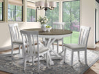 Brook Dining Table with 42-54"W Extension, Round - White/Brown | Table de salle à manger ronde Brook de 42 po à 54 po (L) avec rallonge - blanche et brune