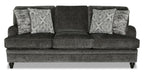 Made in Canada Bellmont 89" Chenille Fabric Sofa with Reversible Cushions and Wood Legs - Charcoal Grey | Sofa Bellmont de 89 po fabriqué au Canada en tissu de chenille avec coussins réversibles et pattes en bois - gris anthracite
