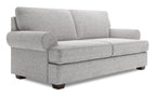 Made in Canada Customizable Sofa Lab Roll 76" Linen-Look Fabric Condo Size Sofa with Rolled Arms - Luna Domino Grey | Sofa Roll de Sofa Lab de 76 po de format condo fabriqué au Canada en tissu d’apparence lin - gris Luna Domino | RO092191