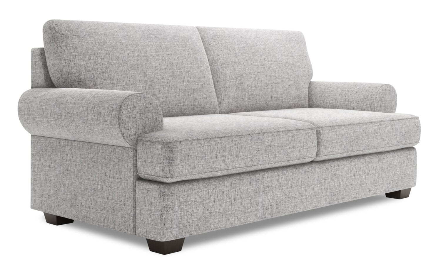Made in Canada Customizable Sofa Lab Roll 76" Linen-Look Fabric Condo Size Sofa with Rolled Arms - Luna Domino Grey | Sofa Roll de Sofa Lab de 76 po de format condo fabriqué au Canada en tissu d’apparence lin - gris Luna Domino | RO092191
