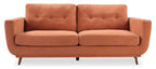 Cosmo 80" Fabric Sofa with Tufted Back Cushions - Orange | Sofa Cosmo de 80 po en tissu avec coussins de dossier capitonnés - orangé