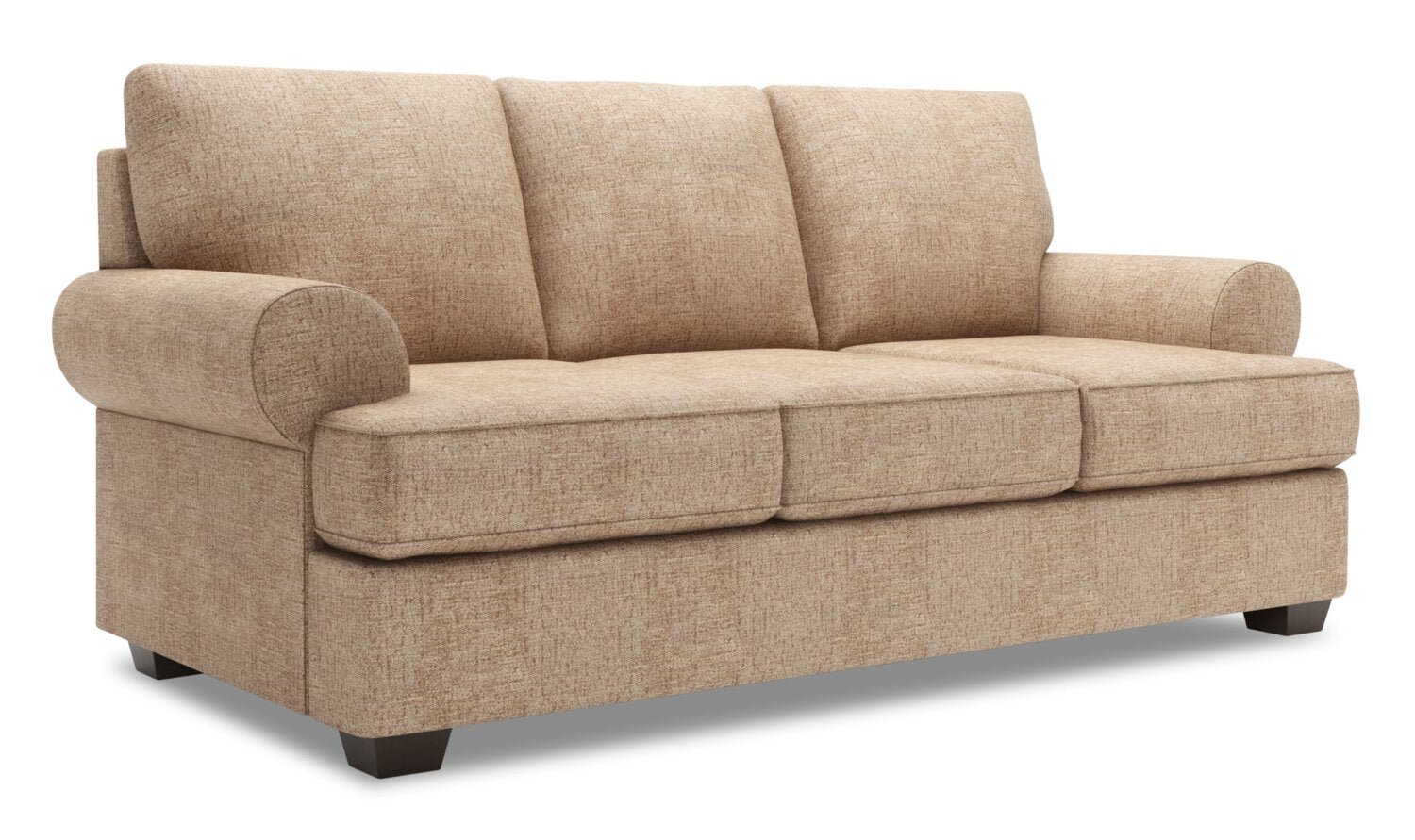 Made in Canada Customizable Sofa Lab Roll 86" Chenille Fabric Sofa with Rolled Arms - Luxury Taupe | Sofa Roll de Sofa Lab de 86 po fabriqué au Canada en tissu de chenille avec accoudoirs enroulés - taupe Luxury Taupe | RO102893