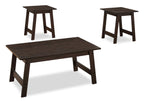 Jacey 36" Modern 3-Pack Coffee + 2 End Tables - Espresso |Ensemble 3 tables modernes Jacey de 36 po (table à café et 2 tables de bout) - espresso