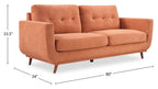 Cosmo 80" Fabric Sofa with Tufted Back Cushions - Orange | Sofa Cosmo de 80 po en tissu avec coussins de dossier capitonnés - orangé