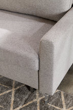 Wilson 77.5" Linen-Look Fabric Sleeper Sofa with Drop-Down Back Cushions and Metal Legs - Solis Grey  | Sofa-lit Wilson de 77,5 po en tissu d’apparence lin avec coussins de dossier rabattables et pattes en métal - gris Solis