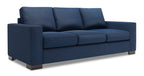 Made in Canada Customizable Sofa Lab Track 85" Linen-Look Fabric Sofa with Track Arms - Pax Navy Blue | Sofa Track de Sofa Lab de 85 po fabriqué au Canada en tissu d’apparence lin avec accoudoirs rectilignes - bleu Pax Navy | TR103149