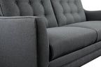 Novalee 75.5" Linen-Look Sofa with Flared Arms and Button Tufting - Grey | Sofa Novalee de 75,5 po en tissu d’apparence lin avec accoudoirs évasés et capitonnage à boutons - gris