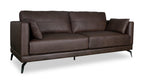 Melrose 84.5" Top-Grain Genuine Leather Sofa with Metal Legs - Dark Brown | Sofa Melrose de 84,5 po en cuir véritable de qualité supérieure avec pattes en métal - brun foncé
