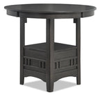 Dena Counter-Height Dining Table with 42-60"W Extension, Round  - Grey | Table de salle à manger ronde Dena de 42 po à 60 po (L) de hauteur comptoir et avec rallonge - grise