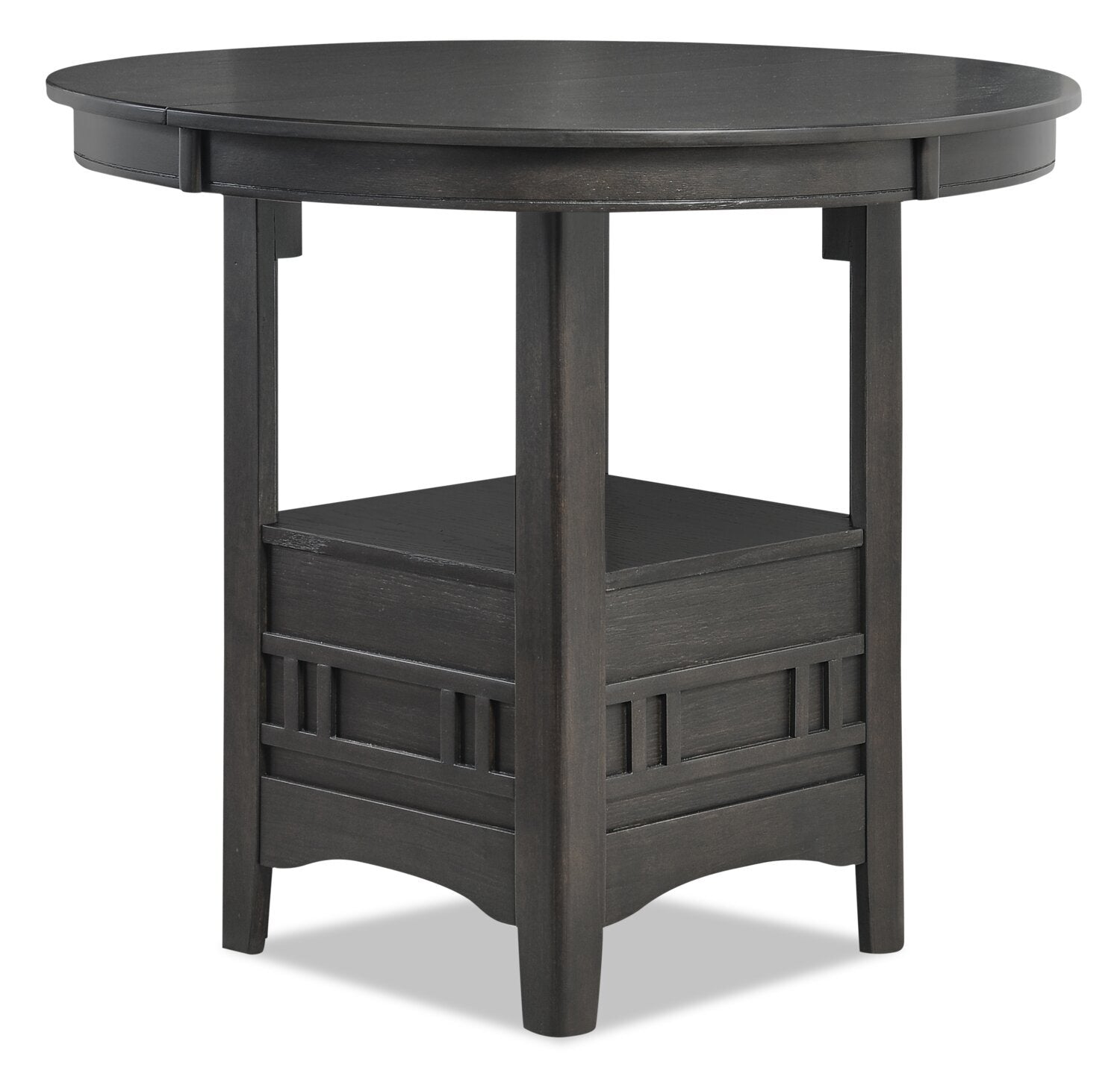 Dena Counter-Height Dining Table with 42-60"W Extension, Round  - Grey | Table de salle à manger ronde Dena de 42 po à 60 po (L) de hauteur comptoir et avec rallonge - grise
