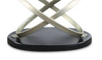 Vikki 48" Modern Oval Glass Top Coffee Table - Glass with Metal Base|Table à café ovale moderne Vikki de 48 po avec dessus en verre - verre avec base en métal