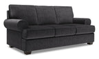 Made in Canada Customizable Sofa Lab Roll 86" Chenille Fabric Sofa with Rolled Arms - Luxury Charcoal Grey | Sofa Roll de Sofa Lab de 86 po fabriqué au Canada en tissu de chenille avec accoudoirs enroulés - gris Luxury Charcoal | RO102993